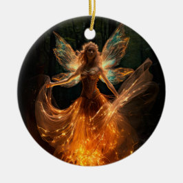 Magischer Fairy Angel mit Flügeln in Forest Pixie Keramik Ornament