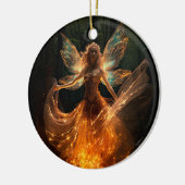 Magischer Fairy Angel mit Flügeln in Forest Pixie Keramik Ornament (Links)