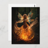 Magischer Fairy Angel mit Flügeln in Forest Pixie Postkarte (Vorne/Hinten)