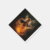 Magischer Fairy Angel mit Flügeln in Forest Pixie Serviette (Ecke)