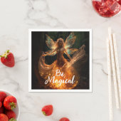 Magischer Fairy Angel mit Flügeln in Forest Pixie Serviette (Beispiel)