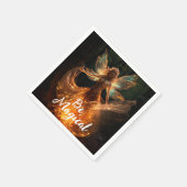 Magischer Fairy Angel mit Flügeln in Forest Pixie Serviette (Ecke)