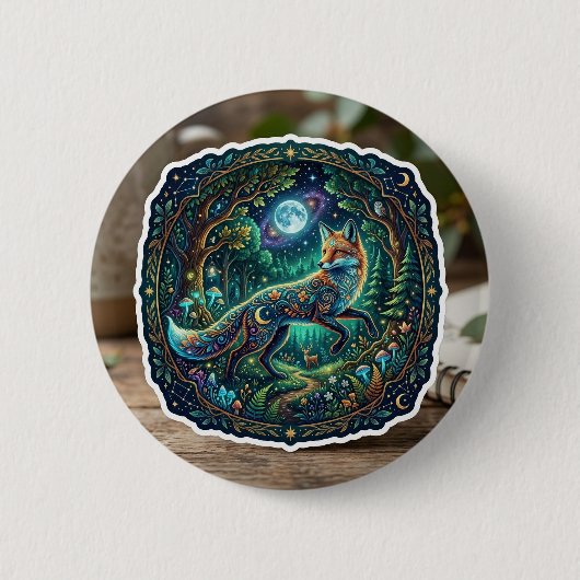 Magischer Fantasy-Aufkleber Button (Vorderseite)