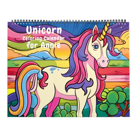 Magischer Fantasy-Einhorn-Farbbild-Kalender Kalender (Titelbild)