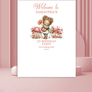 Magischer Feen 4. Geburtstag Pastell Rosa Hintergr Wandteppich