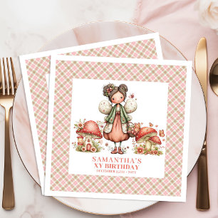 Magischer Feen Whimsical Rosa Garten Geburtstag Serviette