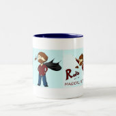 Magischer Fliegenschnurrbart Zweifarbige Tasse (Mittel)