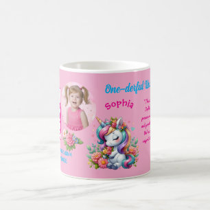 Magischer Floral Einhorn Kinder Geburtstags Barcod Kaffeetasse