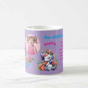 Magischer Floral Einhorn Kinder Geburtstags Barcod Kaffeetasse