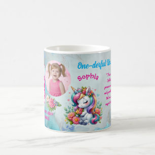 Magischer Floral Einhorn Kindergeburtstag Barcode  Kaffeetasse