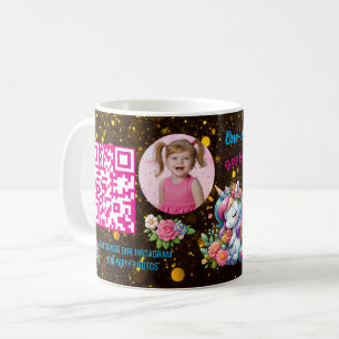 Magischer Floral Einhorn Kindergeburtstag Barcode  Kaffeetasse