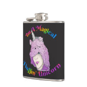 Magischer Fluffin Unicorn Vinyl Wrapped Flask Flachmann (Links)