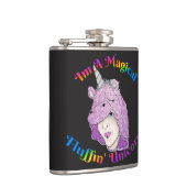 Magischer Fluffin Unicorn Vinyl Wrapped Flask Flachmann (Rechts)