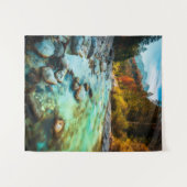 Magischer Fluss im Herbstwald Wandteppich (Vorderseite (Horizontal))