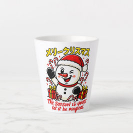Magischer Frohe Weihnachten Schneemann Latte Tasse