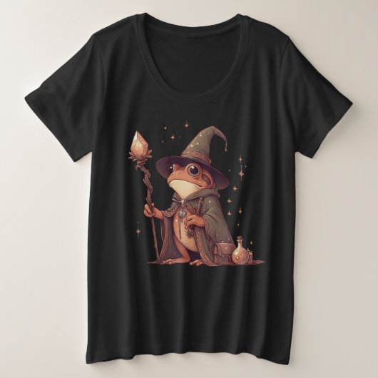 Magischer Froschassistent Große Größe T-Shirt (Design vorne)