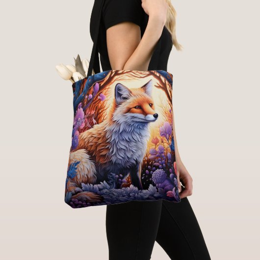 Magischer Fuchs im verzauberten Wald Tasche (Von Nahem)
