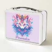 Magischer Fuchs Personalisierte Niedliche Kinder Metall Brotdose (Rückseite)