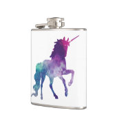Magischer funkelnd tänzelnder Unicorn Flachmann (Links)