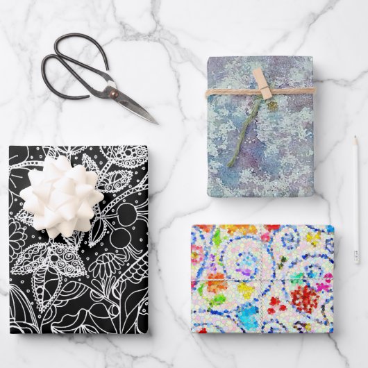 Magischer Garten & Abstrakte Kunst Geschenkpapier Set (Vorderseite)