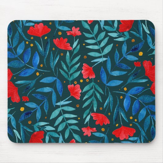 Magischer Garten - aquamarin und rot Mousepad (Vorne)