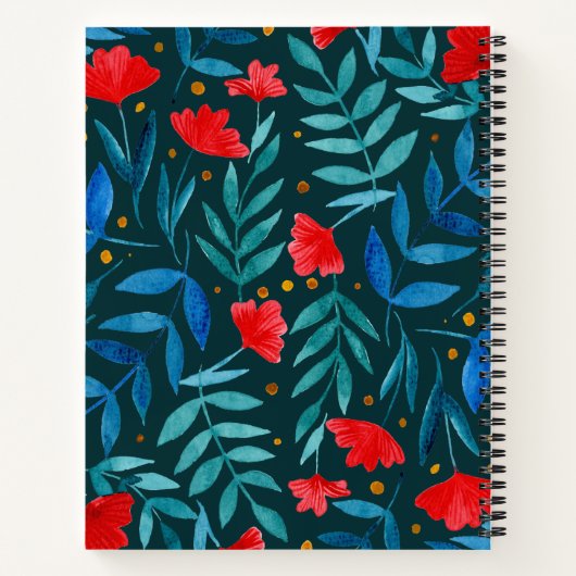 Magischer Garten - aquamarin und rot Notizblock (Rückseite)