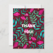 Magischer Garten - magenta Danke Karte (Vorderseite)