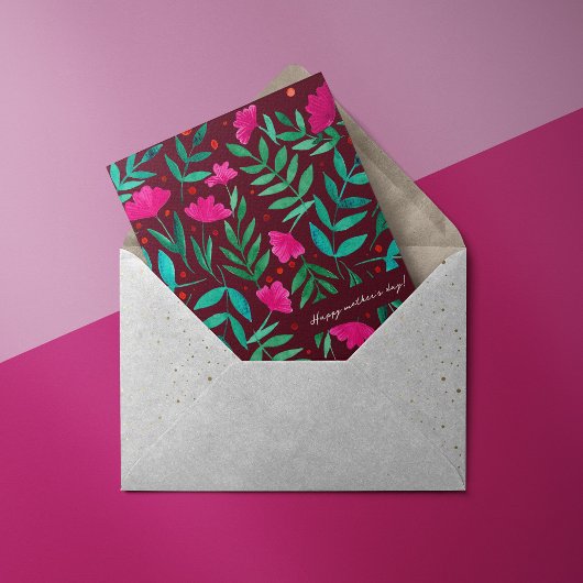 Magischer Garten Magenta Mutterkarte Feiertagskarte