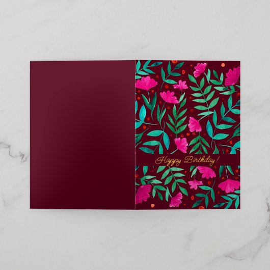 Magischer Garten - magenta und grün Glückwunsch Ge (Äußere Ablage)