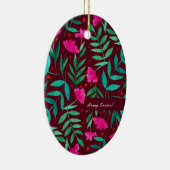 Magischer Garten - Magenta und grüne Ostern Keramik Ornament (Rechts)