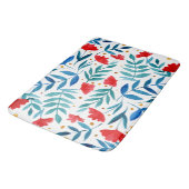 Magischer Garten - rot und türkis Badematte (Schrägansicht)