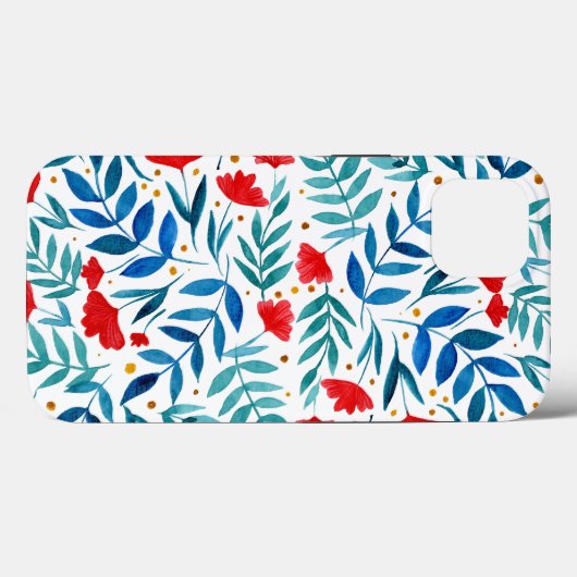 Magischer Garten - rot und türkis Case-Mate iPhone Hülle (Rückseite (Horizontal))