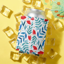 Magischer Garten - rot und türkis Dosenkühler