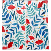 Magischer Garten - rot und türkis Duschvorhang (Vorderseite)