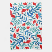 Magischer Garten - rot und türkis Geschirrtuch (Vertikal)