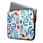 Magischer Garten - rot und türkis Laptopschutzhülle (Vorderseite Links)