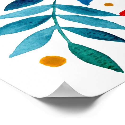 Magischer Garten - rot und türkis Poster (Ecke)