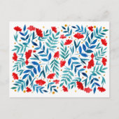 Magischer Garten - rot und türkis Postkarte (Vorderseite)