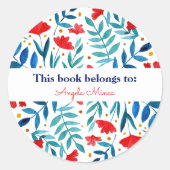 Magischer Garten - rot und türkis Runder Aufkleber (Vorderseite)