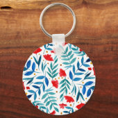 Magischer Garten - rot und türkis Schlüsselanhänger (Rückseite)