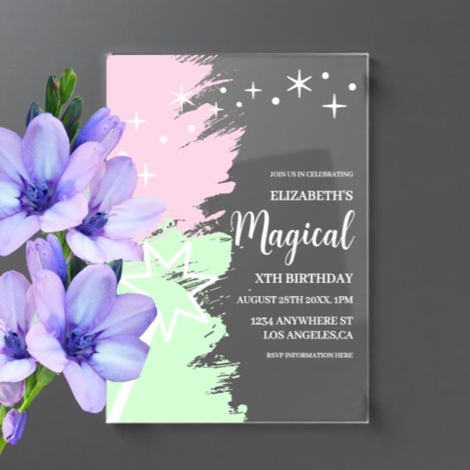 Magischer Geburtstag Acryleinladungen