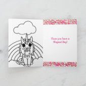 Magischer Geburtstag Einhorn Schmetterling Karte (Innenseite)