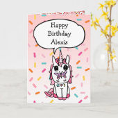 Magischer Geburtstag Einhorn Schmetterling Karte (Gelbe Blume)
