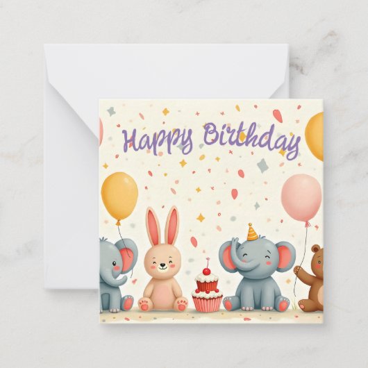 Magischer Geburtstag in einer Märchenwelt Mitteilungskarte (Vorderseite)