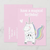 Magischer Geburtstag - Niedliche Kinder Einhorn Postkarte (Vorne/Hinten)