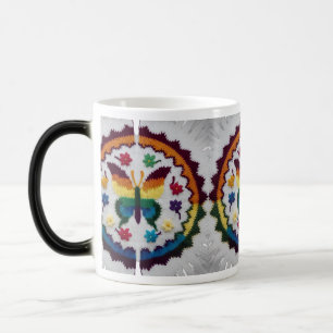 Magischer gestrickter Schmetterling & Blumen Verwandlungstasse