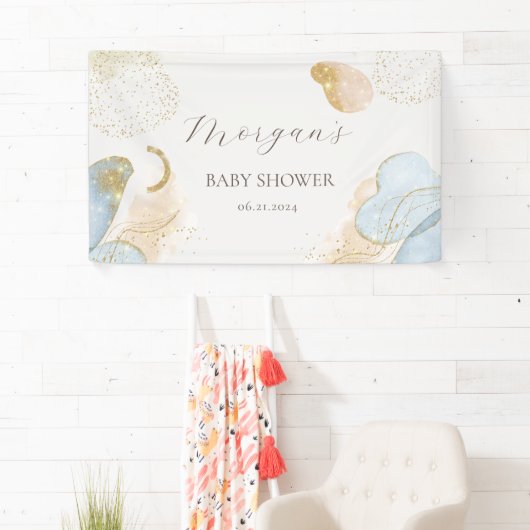 Magischer Glitzer Abstrakt Baby Shooting Monogram Banner (Insitu)
