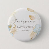 Magischer Glitzer Abstrakt Baby Shooting Monogram Button (Vorderseite)