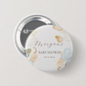 Magischer Glitzer Abstrakt Baby Shooting Monogram Button (Vorne & Hinten)