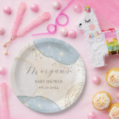 Magischer Glitzer Abstrakt Baby Shooting Monogram Pappteller (Party)